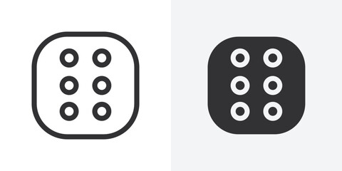 Dice Six Icon Outline vector sign