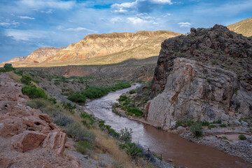 canyon of the river in the mountains