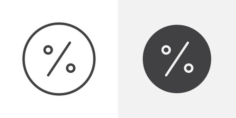 Discount icon Outline vector sign