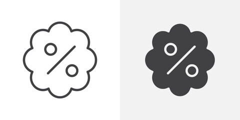 Discount icon Outline vector sign