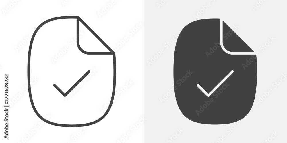 Poster document accepted icon outline vector sign