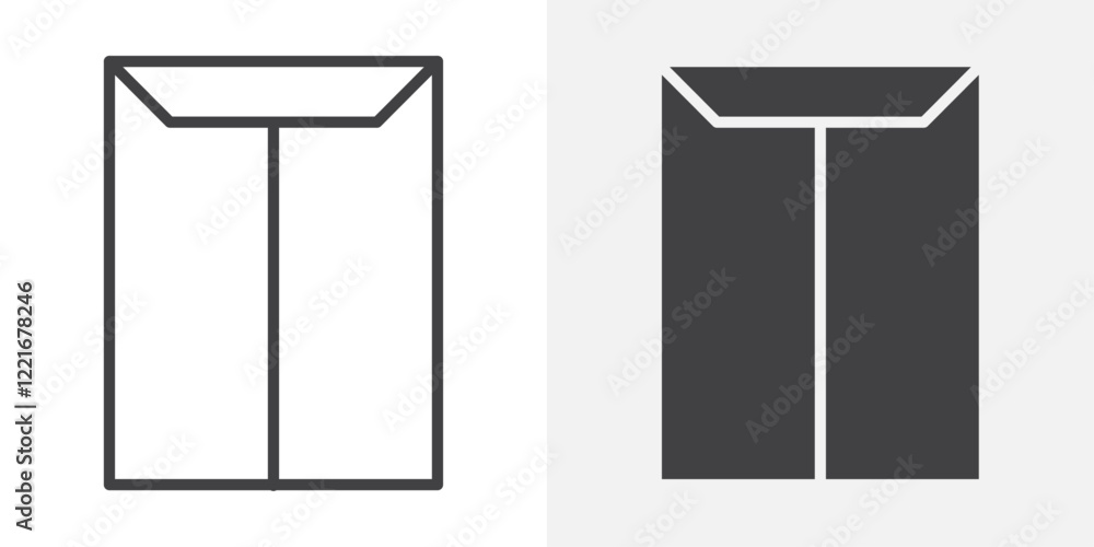 Poster document envelope icon outline vector sign