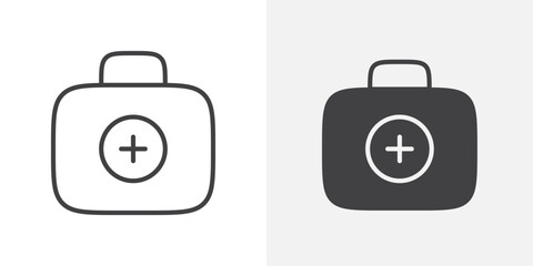 Doctor bag icon Outline vector sign