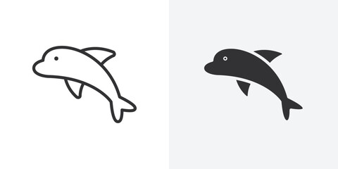Dolphin icon Outline vector sign