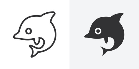 Dolphin icon Outline vector sign