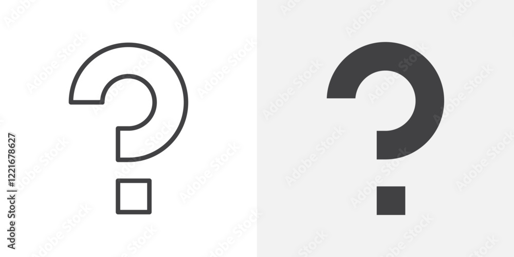 Poster Doubts button icon Outline vector sign
