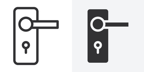 Door knob icon Outline vector sign