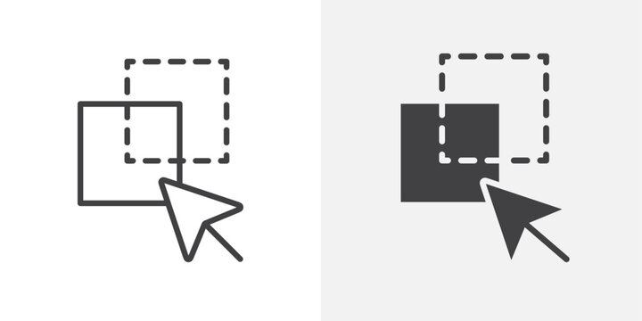 Drag and drop icon Outline vector sign