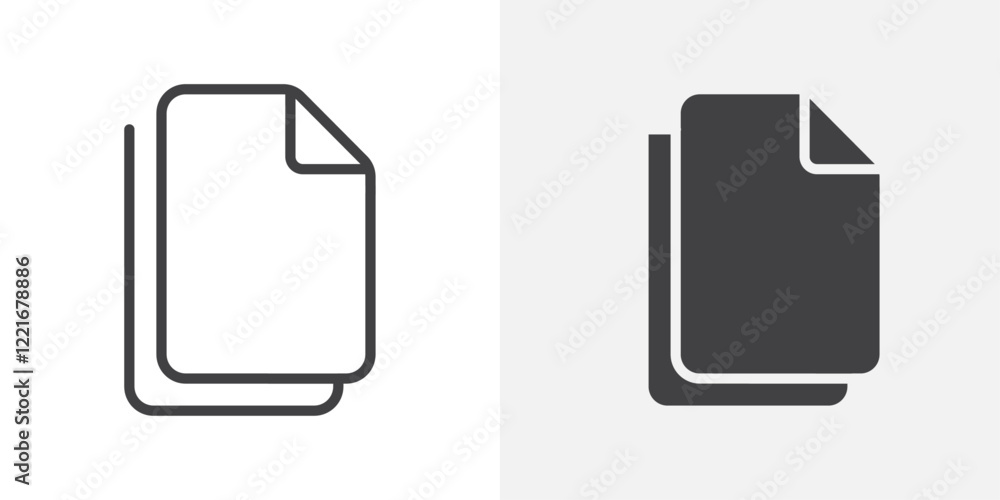 Poster duplicate icon outline vector sign