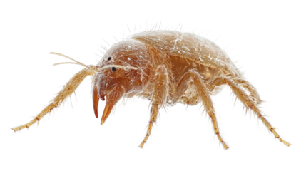 Bed Bug Close-Up: A detailed, high-resolution macro image of a bed bug, revealing its intricate anatomy and unsettling presence. Its segmented body, prominent antennae.