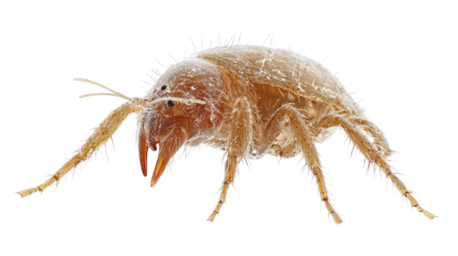 Bed Bug Close-Up: A detailed, high-resolution macro image of a bed bug, revealing its intricate anatomy and unsettling presence. Its segmented body, prominent antennae.