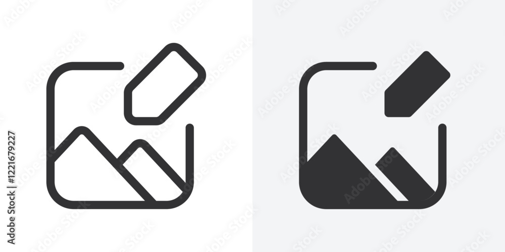 Poster Edit Image Icon Outline vector sign