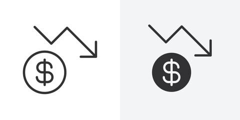 Economic Loss icon Outline vector sign