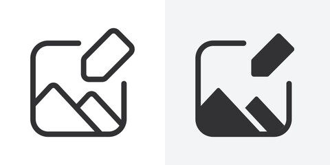Edit Image Icon Outline vector sign
