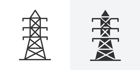 electrical energy tower icon Outline vector sign