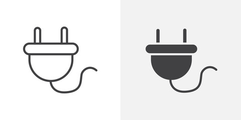 Electrical plug icon Outline vector sign