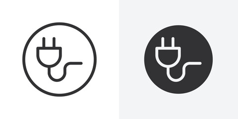 Electrical plug icon Outline vector sign