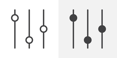 Equalizer icon Outline vector sign