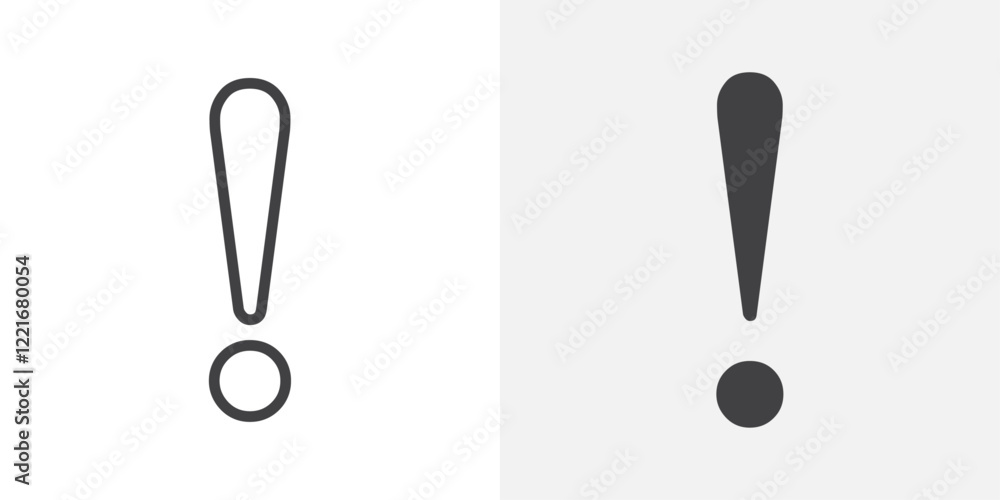 Poster exclamation button icon outline vector sign
