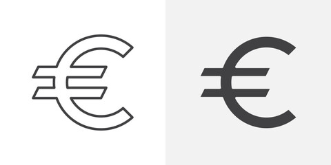 Euro icon Outline vector sign