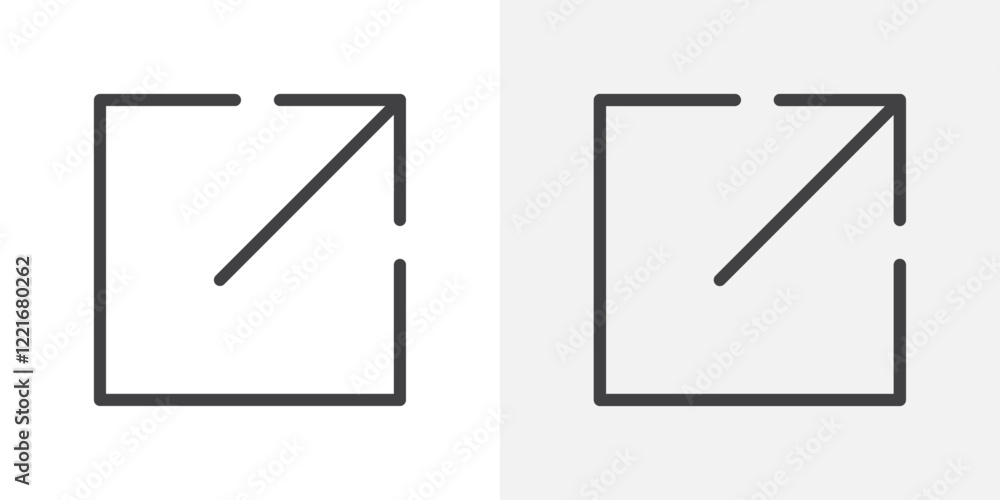 Poster external link icon outline vector sign