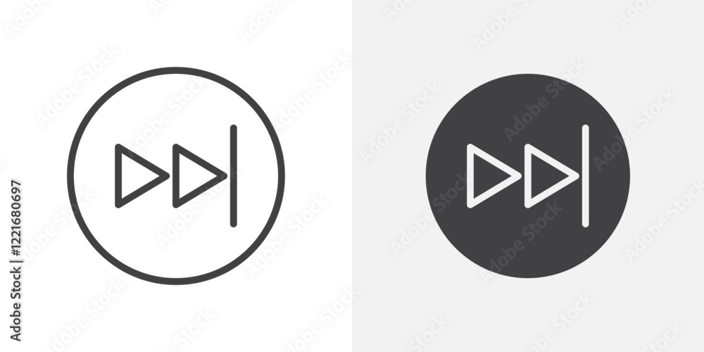 Poster fast forward icon outline vector sign