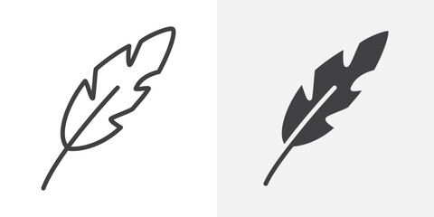 Feather icon Outline vector sign