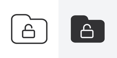 Files and Folders Security icon Outline vector sign