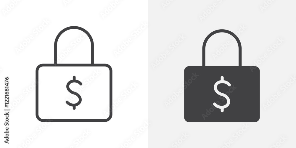 Poster fixed price icon outline vector sign