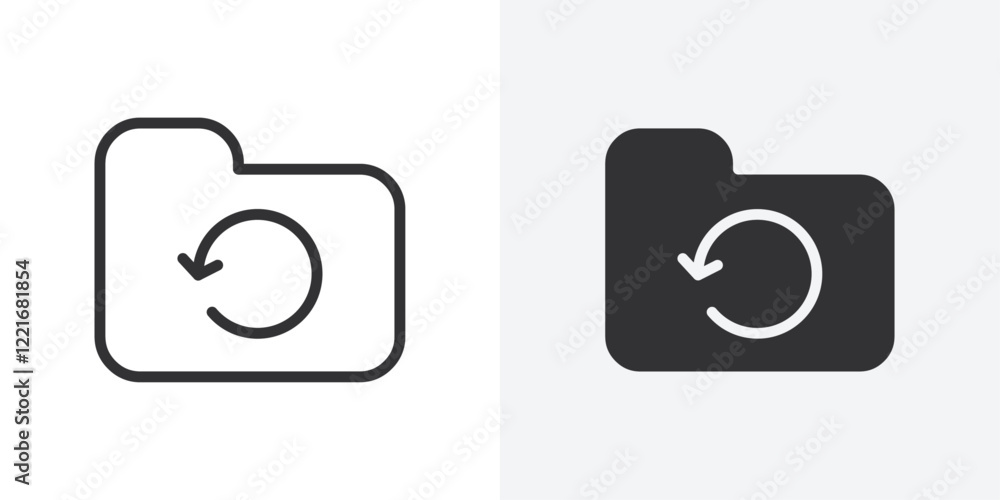 Poster folder sync icon outline vector sign