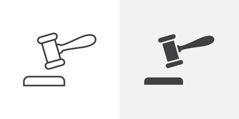 Gavel icon Outline vector sign