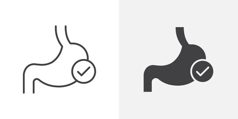 Good digestion icon Outline vector sign