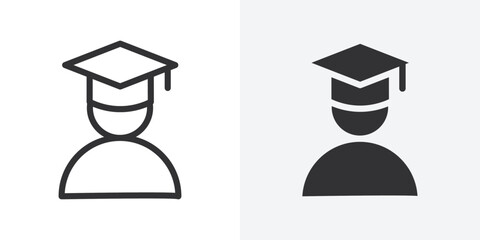Graduated student icon Outline vector sign