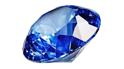 Radiant Blue Sapphire Gemstone: A captivating close-up reveals the intense, vibrant blue hues and multifaceted brilliance of a stunning sapphire gemstone.
