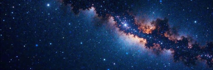 Naklejka premium Dark canvas with twinkling stars, stars, galaxy, darkness