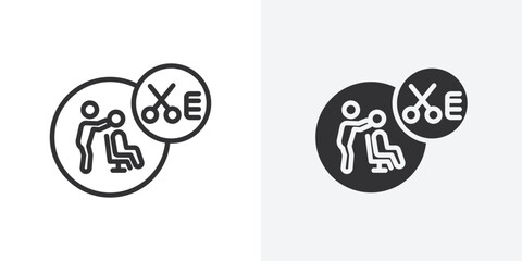 Hairdresser service icon Outline vector sign