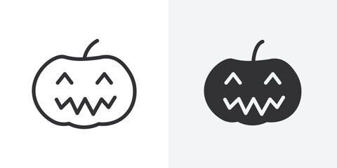 Halloween pumpkin icon Outline vector sign
