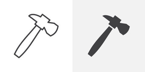 Hammer icon Outline vector sign