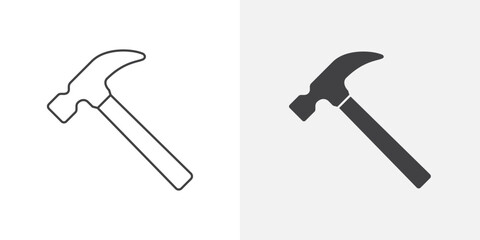 Hammer icon Outline vector sign