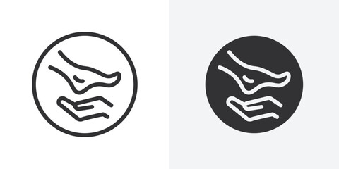 hand and foot icon Outline vector sign