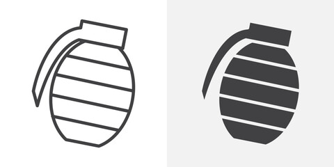 Hand grenade icon Outline vector sign