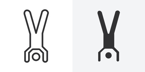 handstand exercise icon Outline vector sign