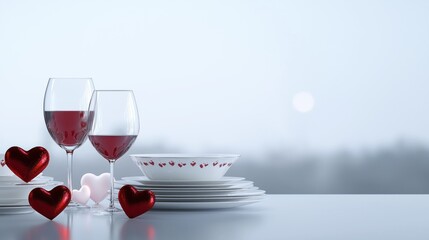 Romantic Valentine's Day Dinner Setting