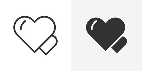 Hearts icon Outline vector sign