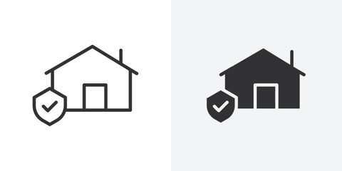 home insurance icon Outline vector sign