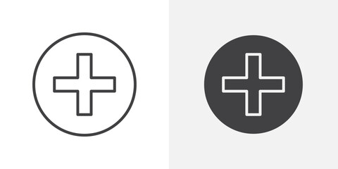 Hospital sign icon Outline vector sign