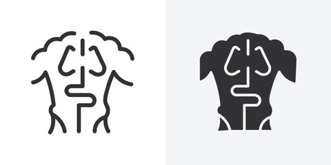 human body anatomy icon Outline vector sign