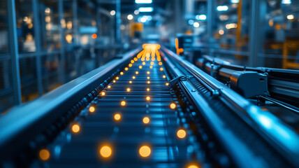 Automated Conveyor Belt System in a Modern Factory