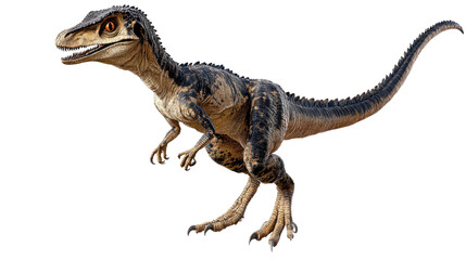 Fototapeta premium Young Baryonyx Dinosaur: A digitally rendered, detailed close-up portrait of a young Baryonyx dinosaur, a fierce and predatory theropod known for its distinctive long.