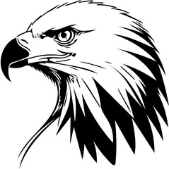 Black and white eagle illustration